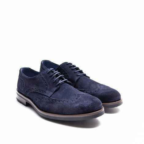 Blue Suede Derby Shoes