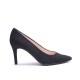 Black Suede Leather Heel Shoes