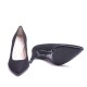 Black Suede Leather Heel Shoes