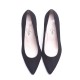 Black Suede Leather Heel Shoes