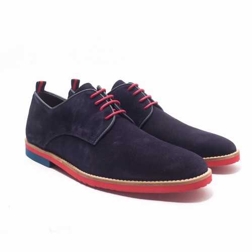 Blue Suede Derby Shoes