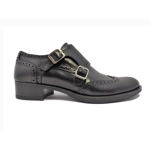 Double monk Black Shoe