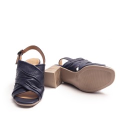 Navy Cross Band Sandals