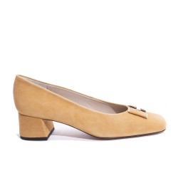 Camel Suede Heel Shoe