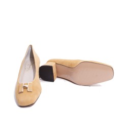 Camel Suede Heel Shoe
