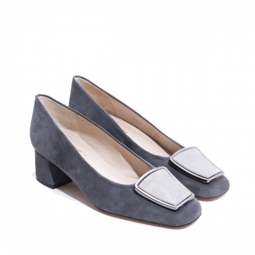 Ornament Grey Heel Shoe