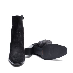 Ankle Boot Black Suede Leather