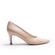 Beige Leather Heel Shoe