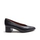 Black Leather Heel Shoe