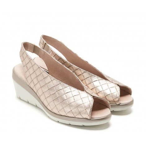 Zapato "Peep Toe" Champage