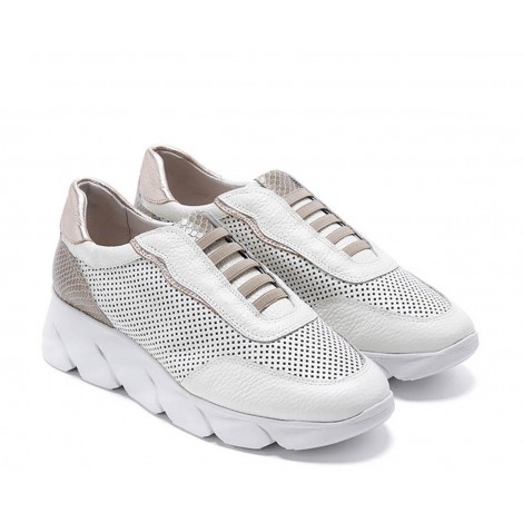 Perforated Combined Leather Sneaker