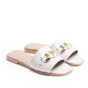 White Flat Sandals