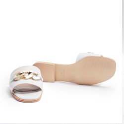 White Flat Sandals