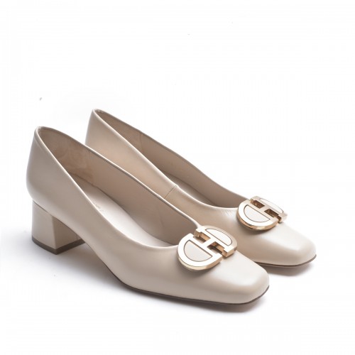 Ornament Beige Heel Shoe