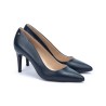 Blue Leather Heel Shoe