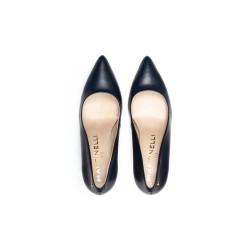 Blue Leather Heel Shoe