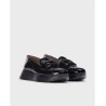 Mocasín adorno pala, plantilla extraíble en barbún negro. Piso betfly
