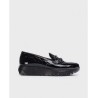 Mocasín adorno pala, plantilla extraíble en barbún negro. Piso betfly