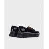 Mocasín adorno pala, plantilla extraíble en barbún negro. Piso betfly