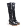 Bota Cuña Piel negra