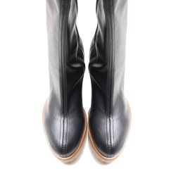 Bota Cuña Piel negra