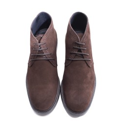 Lace-Up Suede Ankle Boot