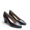 Black Leather High Heel Shoe