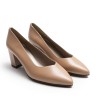Beige Leather High Heel Shoe