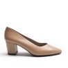 Beige Leather High Heel Shoe