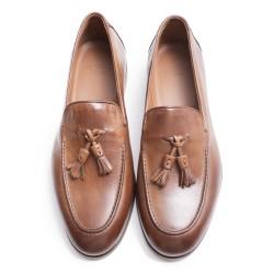 Mocasín borlas Cuero