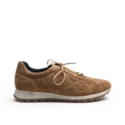 Tan Quilted Leather Sneakers