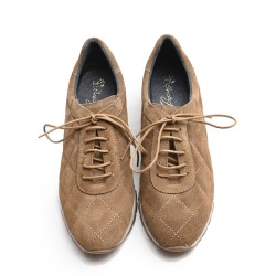 Tan Quilted Leather Sneakers