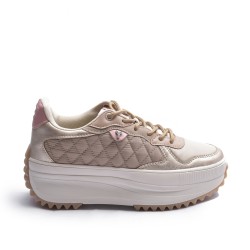 Quilted Nylon and Leather Sneaker 