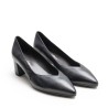Black Leather Heel Shoe