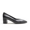 Black Leather Heel Shoe