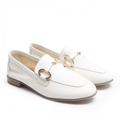 White Stirrup Loafer