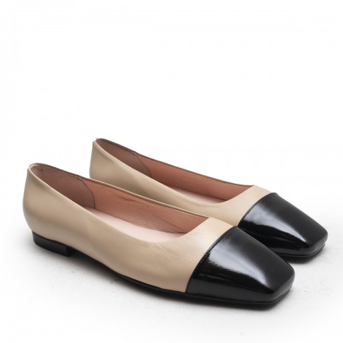 Patent Toe Flat Shoe