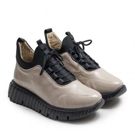 Beige Patent Sneaker