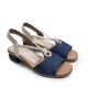 Navy Suede Shovel Sandal