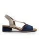 Navy Suede Shovel Sandal