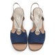 Navy Suede Shovel Sandal