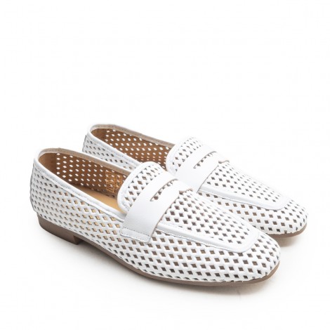 White Perforated Mask Loafer