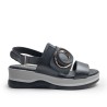 Sandalia Aros Velcro Negra