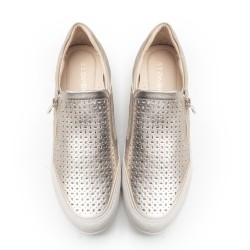 Zip-Up Laminated Sneaker