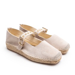 Nude Esparto-soled ballerina