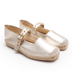 Gold Esparto-soled ballerina