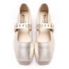 Gold Esparto-soled ballerina