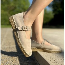 Nude Esparto-soled ballerina