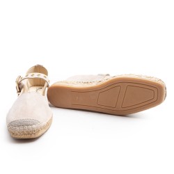 Nude Esparto-soled ballerina