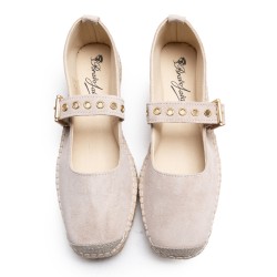 Nude Esparto-soled ballerina